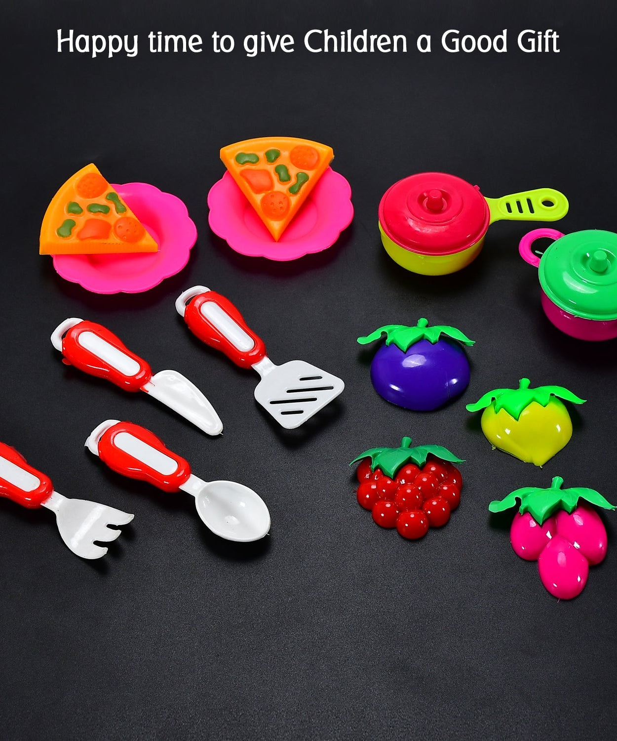 Colorful plastic kitchen toy set