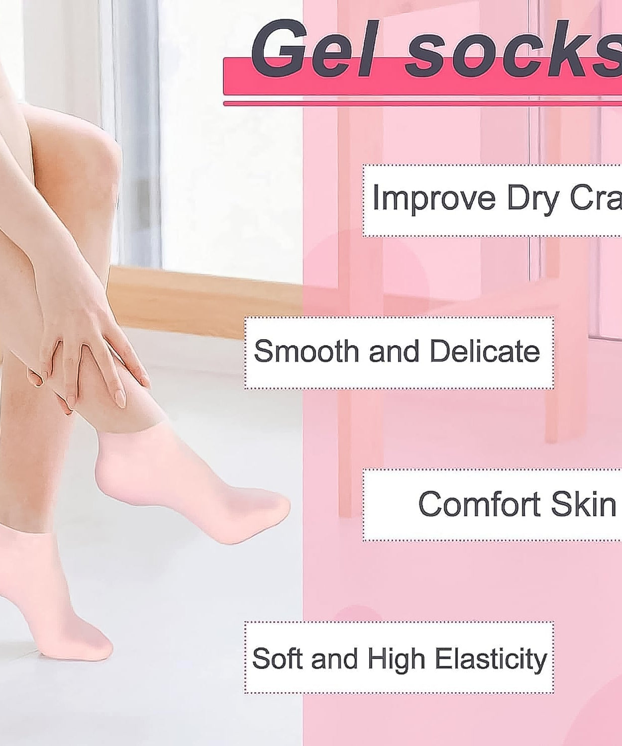 Silicone Moisturizing Socks (1 Pair)