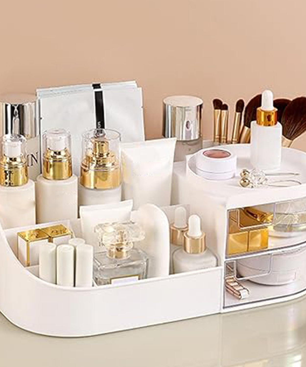 Multi-Functional Plastic Vanity Storage Box