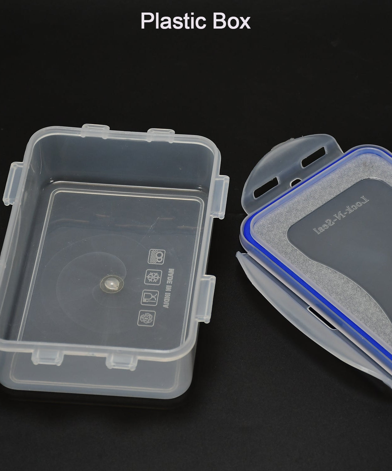 Food-grade lunch box with 4 side locks, including small container