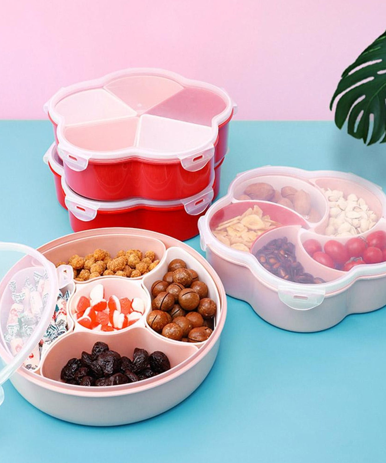 5-compartment candy and nut box