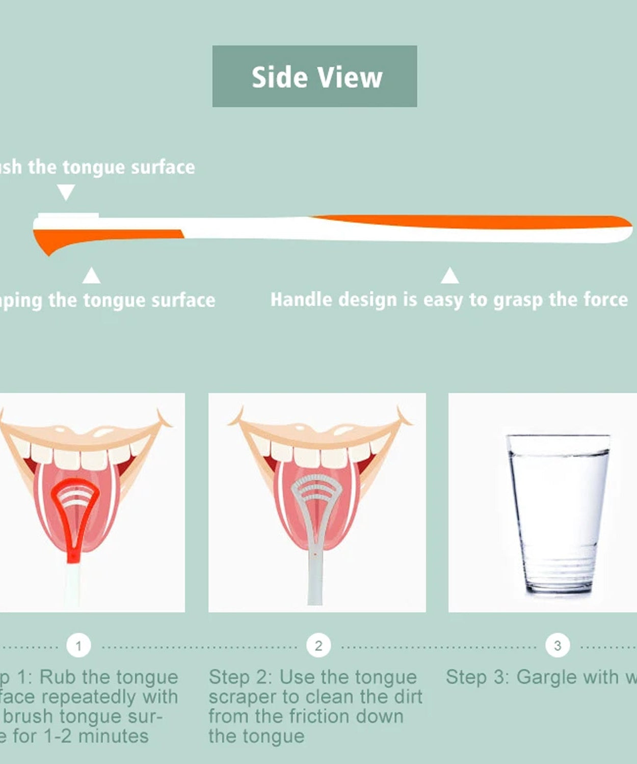 Tongue Scraper & Brush for Fresh Breath (1 Pc)