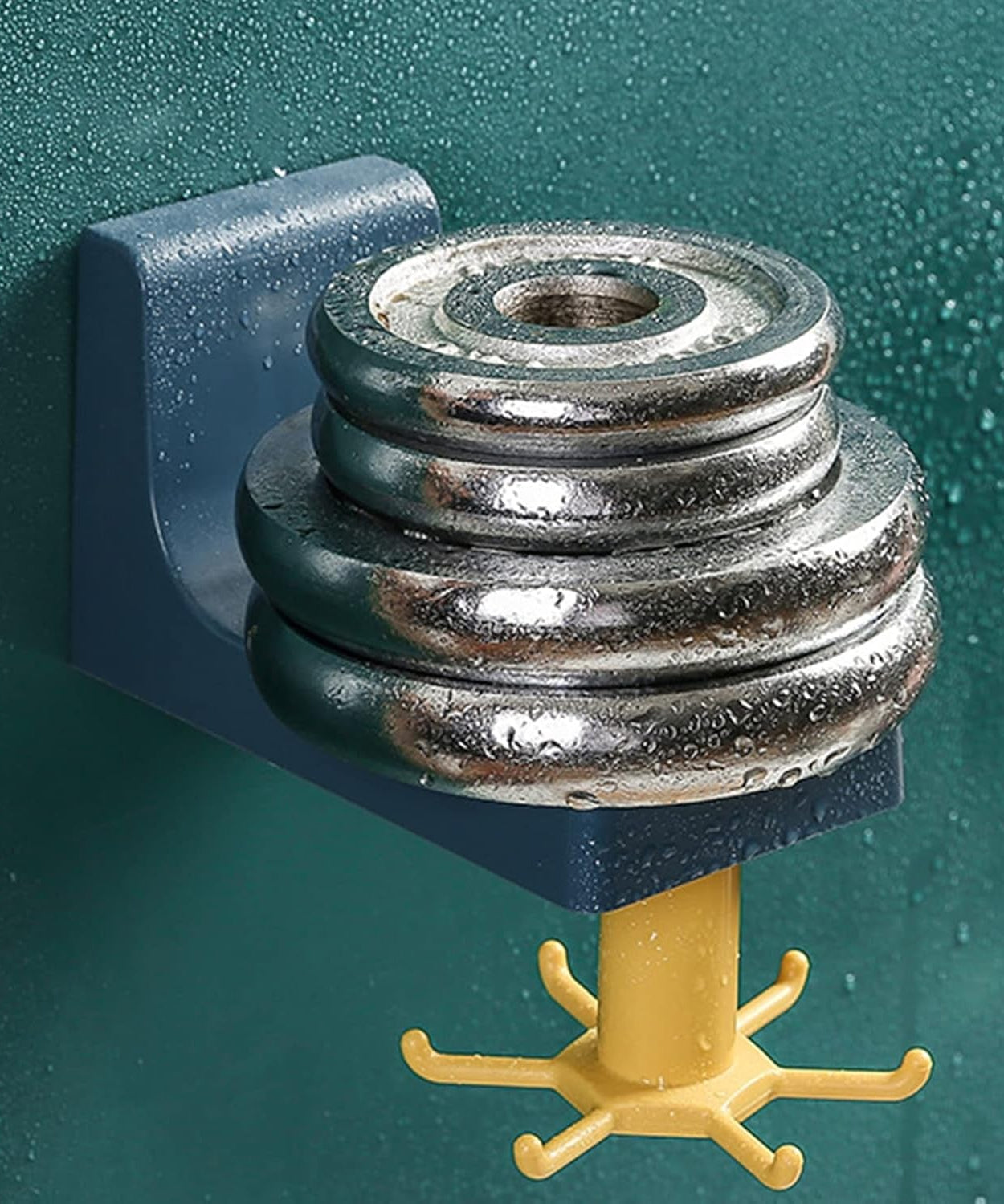 360 Degree Rotating Self Adhesive Plastic Wall Hook Hanger; Multifunctional Hanger with 6 Heavy Duty Claw Hooks