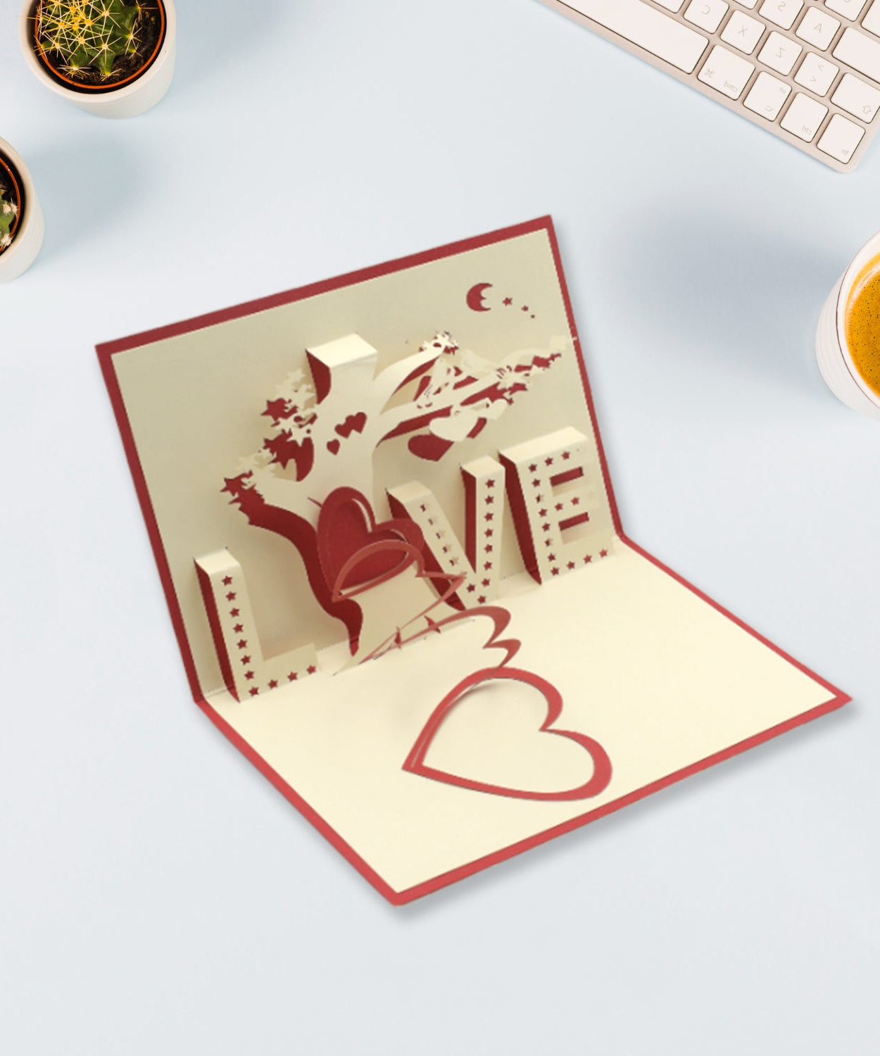 Artistic 3D paper wish card for special events and celebrations