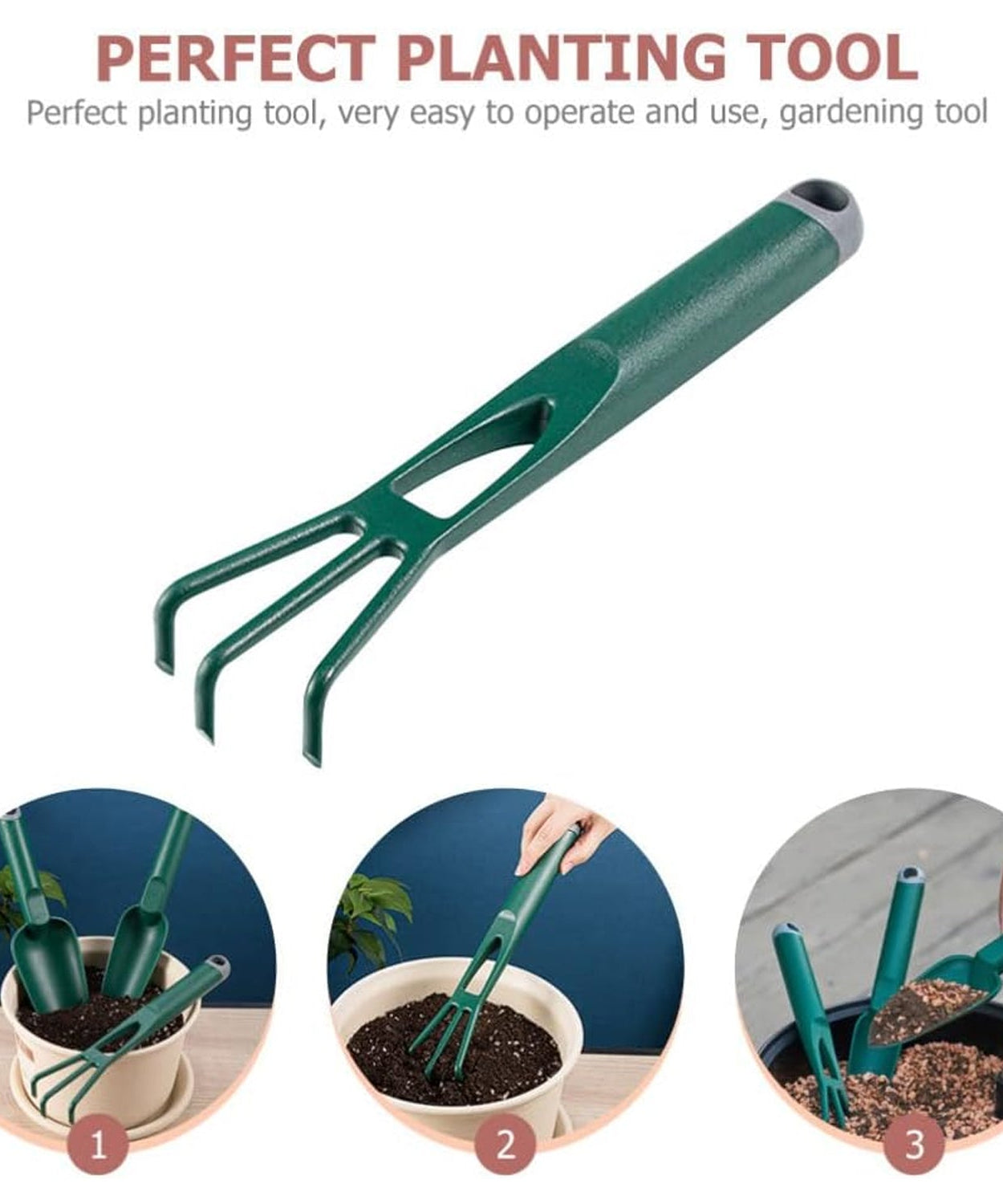 Heavy-duty garden trowel tool, small size, for digging and potting.
