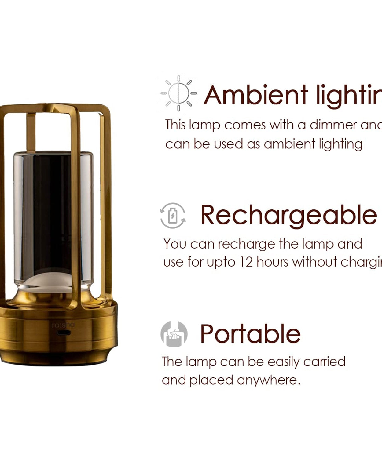 Crystal Lantern Lamp, Crystal Lantern Table Lamp, 3 Colors Rechargeable Cordless Led Lights for Restaurant / Bedroom Lights (1 Pc)