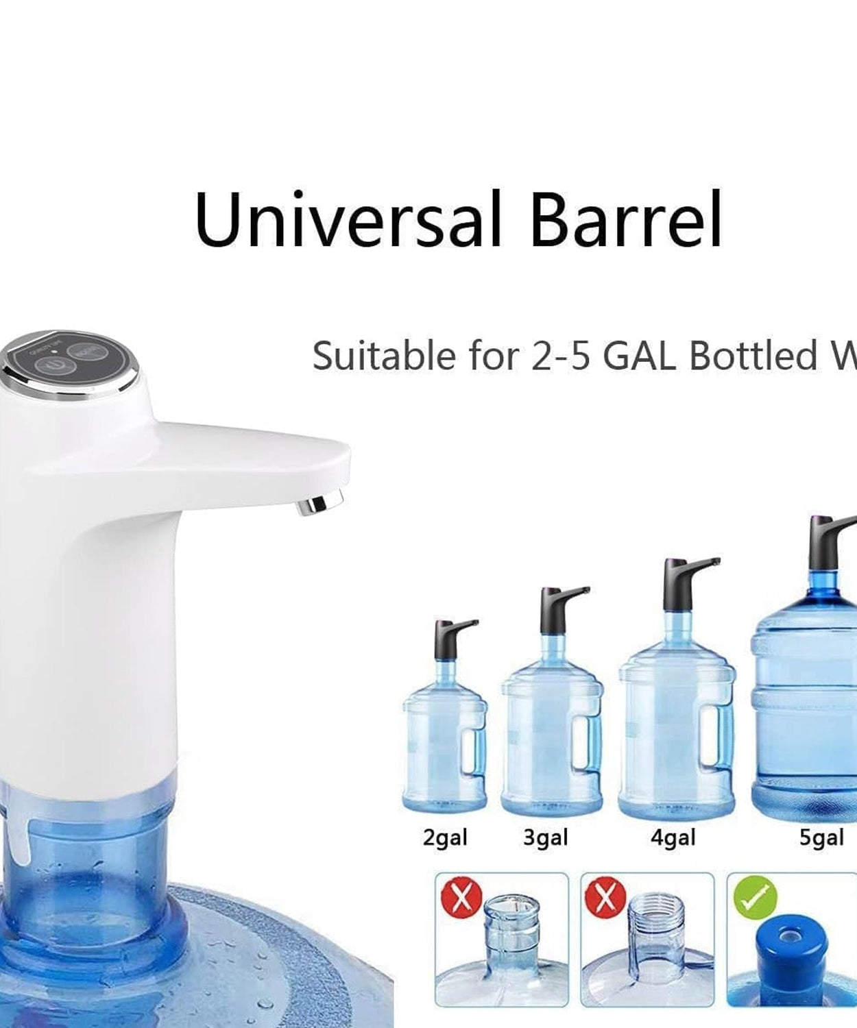 USB Electric Water Dispenser Pump, Portable Bottle Pump for Home & Travel Use