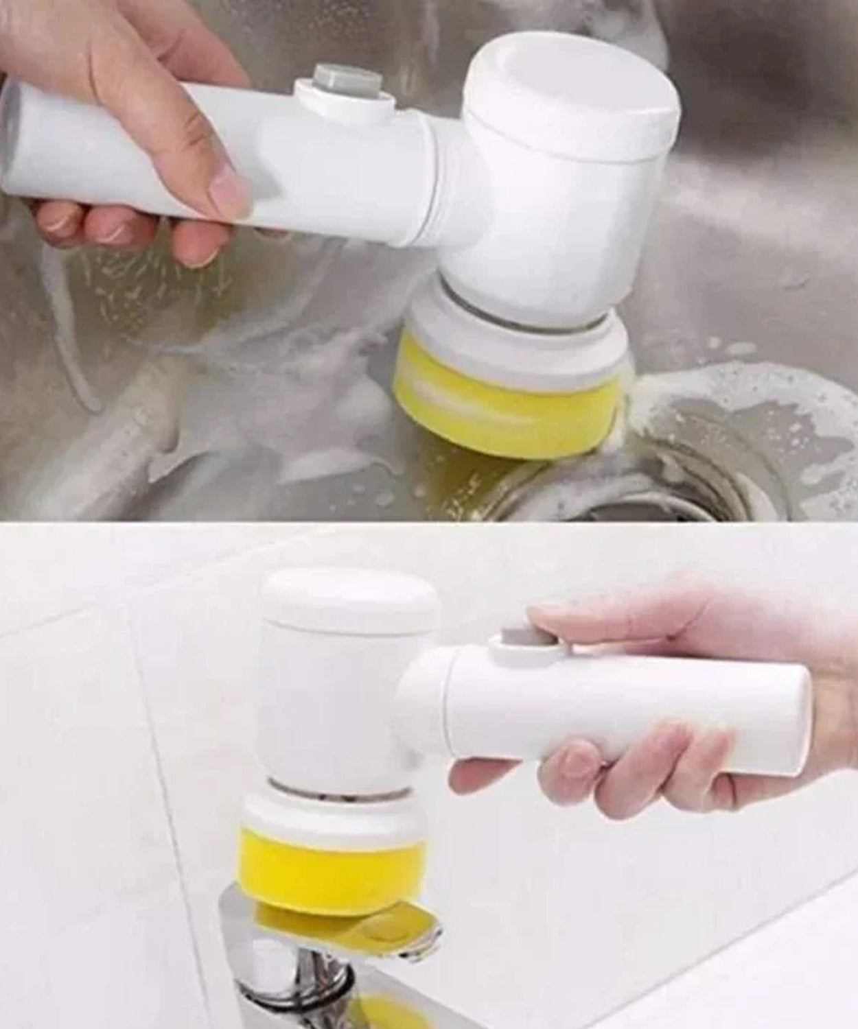 Portable Electric Cleaning Brush with 3 Replaceable Brush Heads (5 In 1)