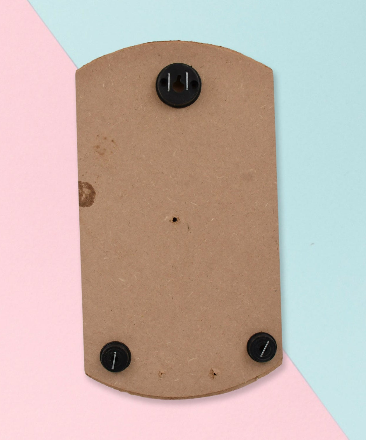 Stylish wooden vertical scenery with hooks for decorative hanging.