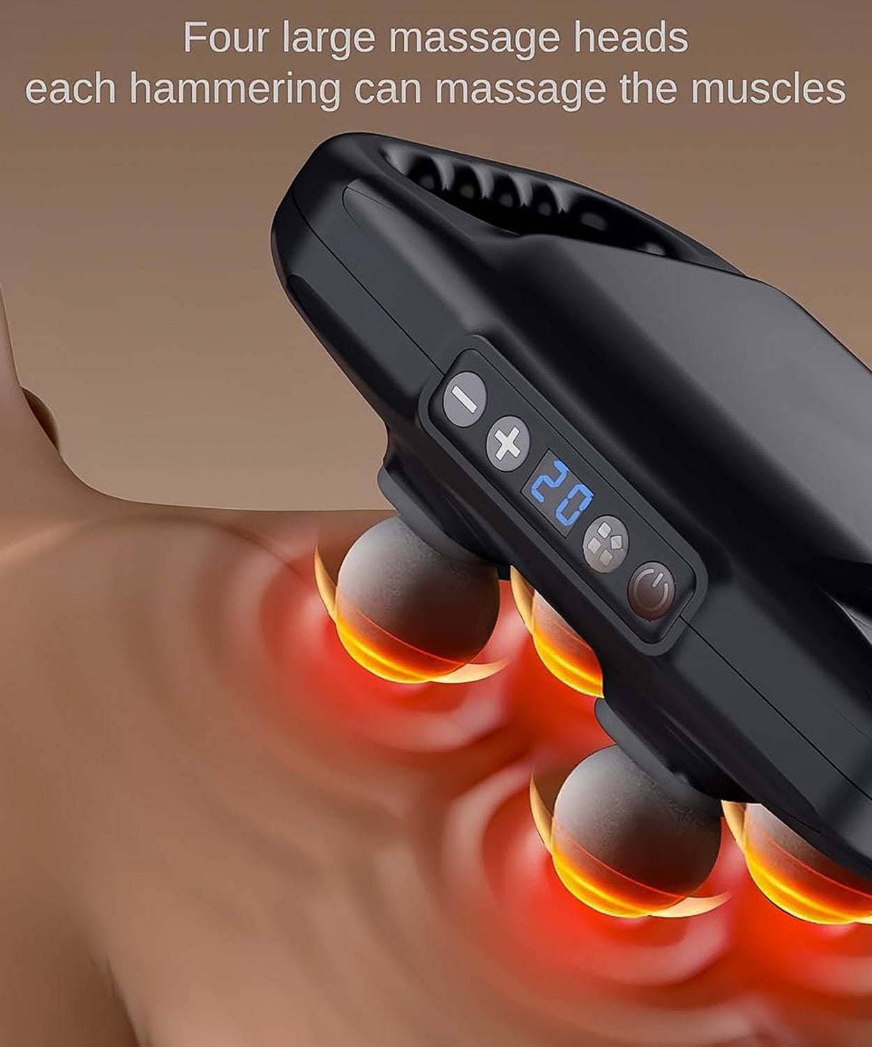 Handheld Full Body Massager 4-Head Massage Gun (1 Pc / Mix Color)