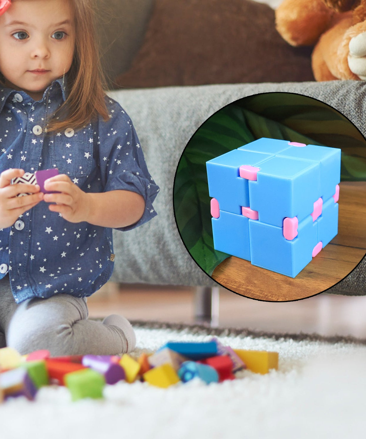 Infinity Cube Fidget Toy Stress Relief Hand Puzzle for Kids & Adults 1 Pc