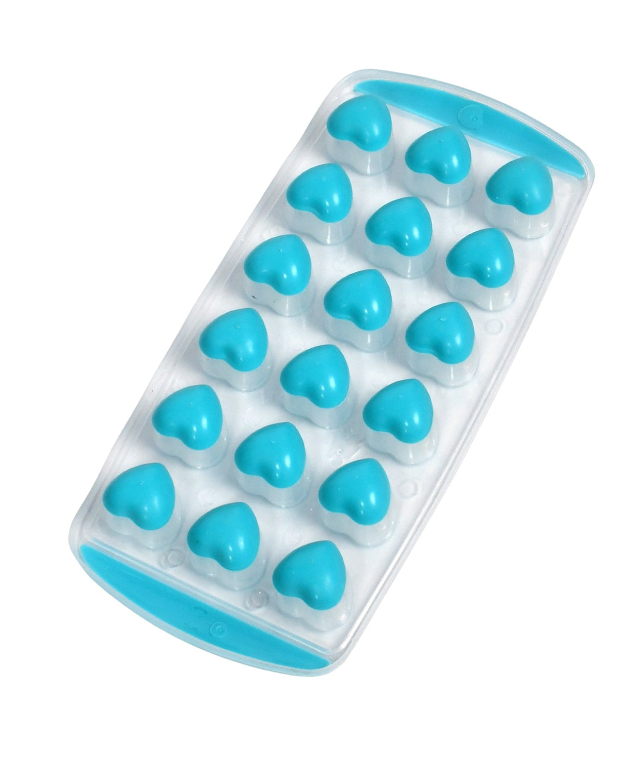 Easy Push Premium -UP ice Tray, With Flexible Silicon Bottom, Heart Shape 18 Cube Trays