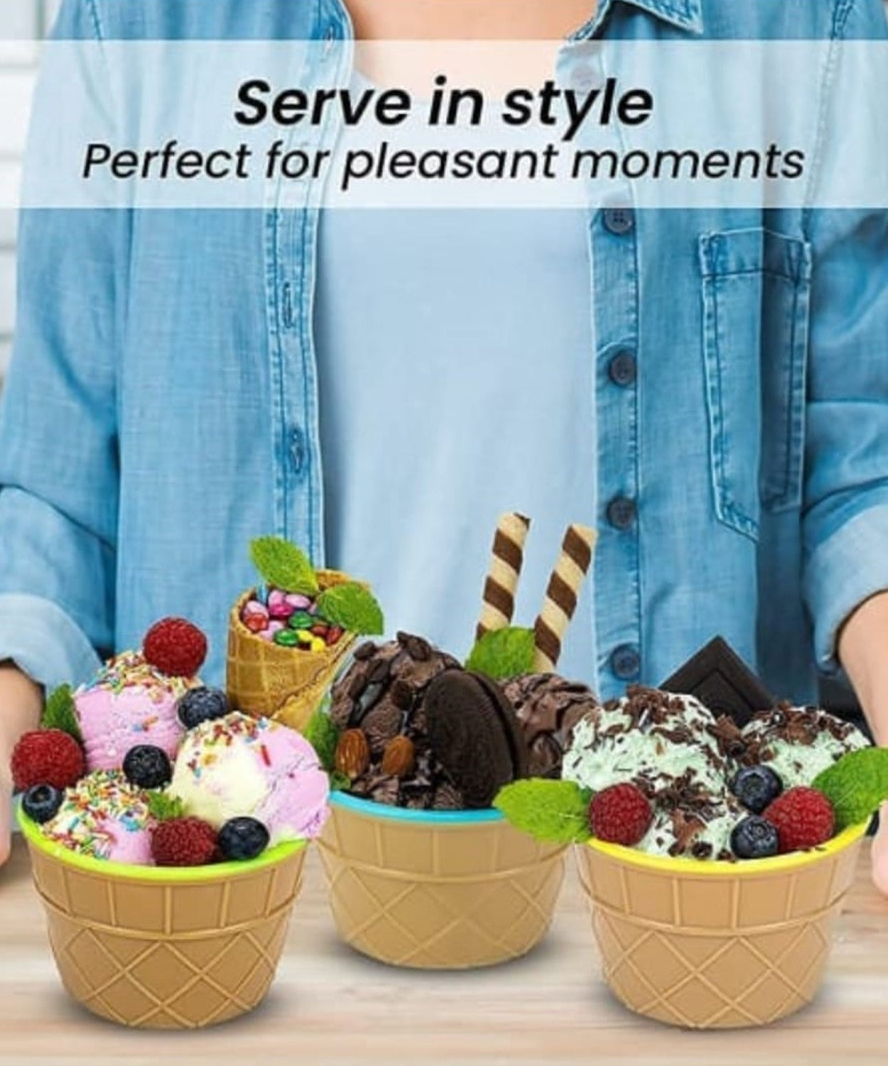 Ice cream set with spoons