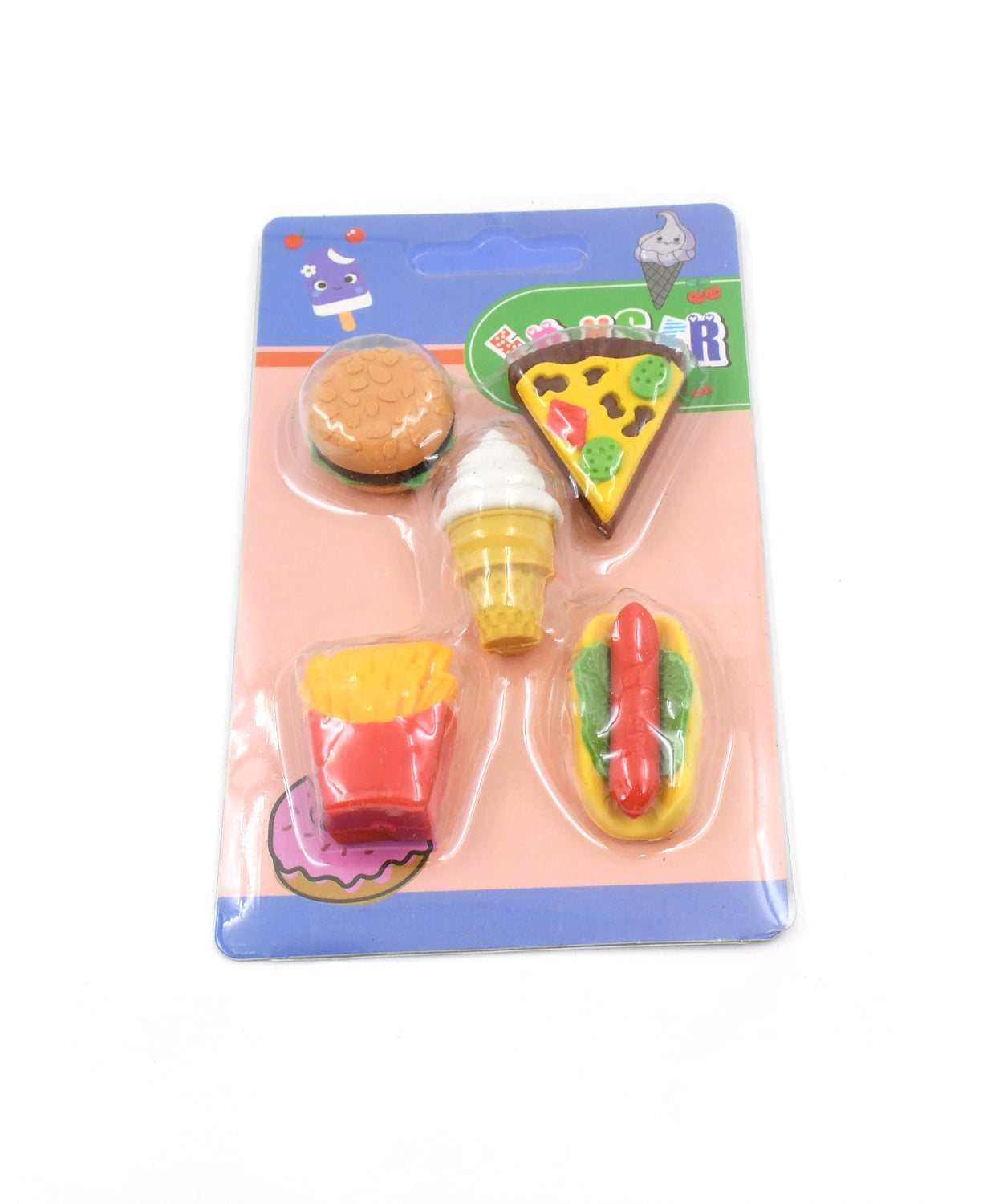 3D Food Fancy & Colorful Erasers – Cute Novelty Eraser Set for Kids & School Prize (1 Set / Mix Design & Color)