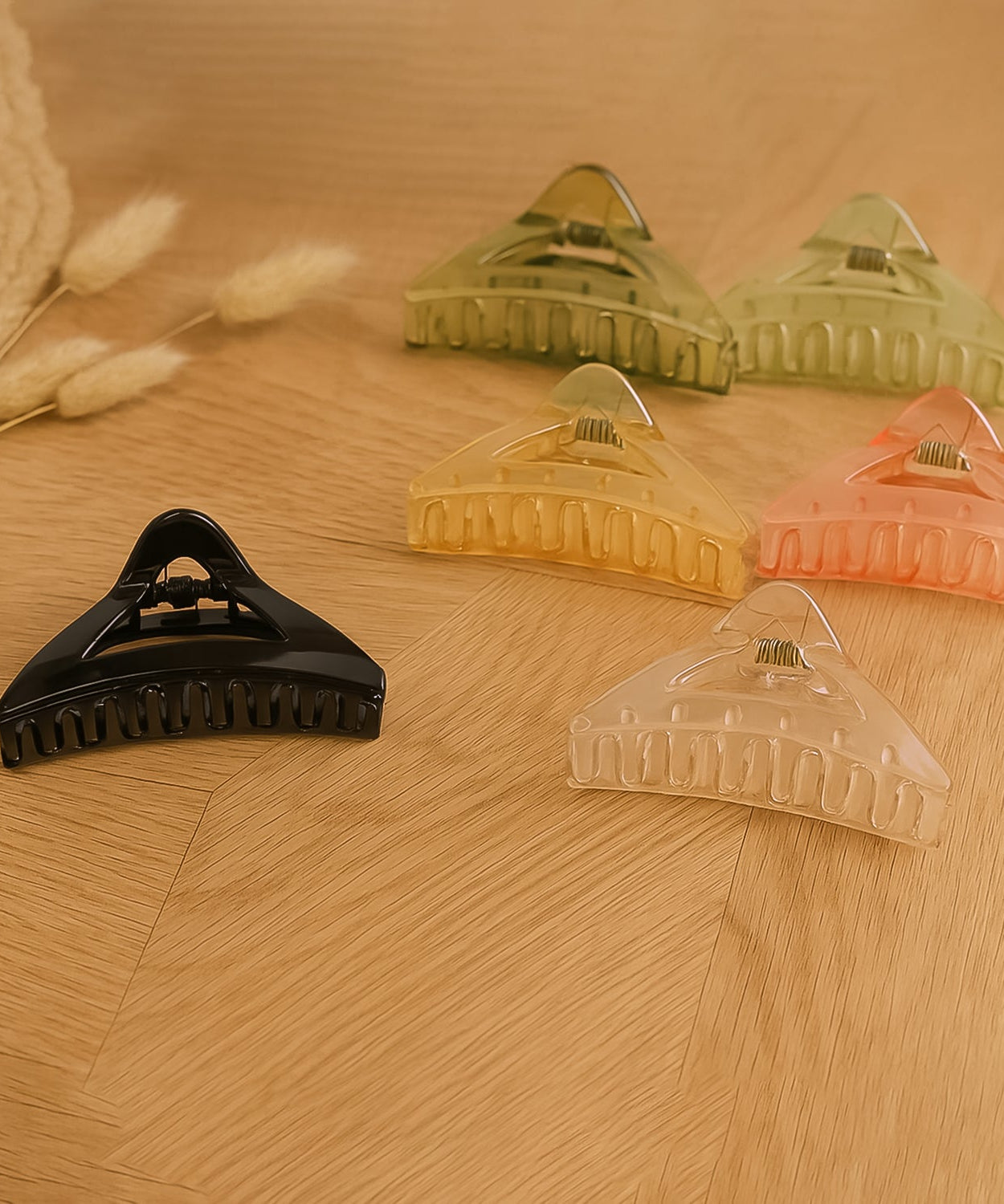 Triangle Shape Mix Color Plastic Hair Claw Clip – 1 Pc Durable Grip for Women and Girls