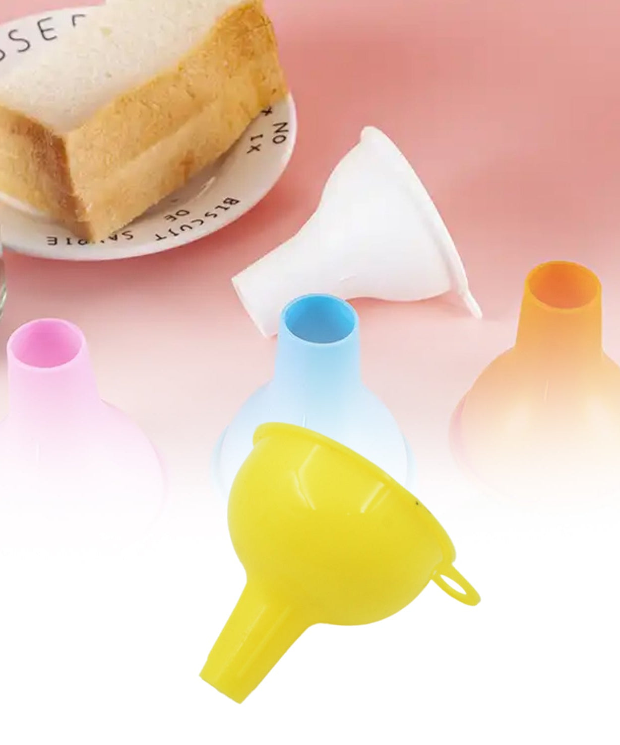 Food-grade silicone funnel with narrow spout for precise pouring