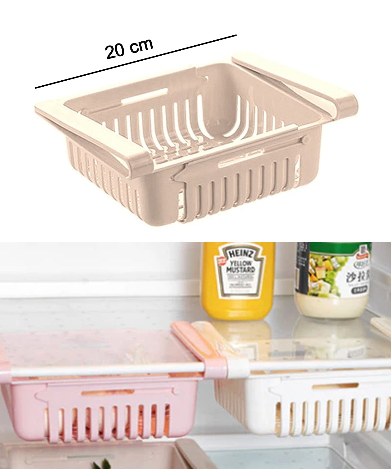 Adjustable fridge basket for home use