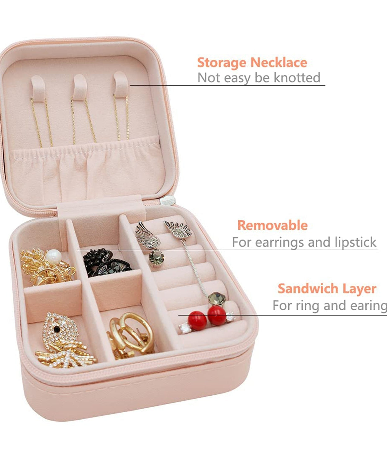 Mini PU Leather jewellery Box for Travel & Storage