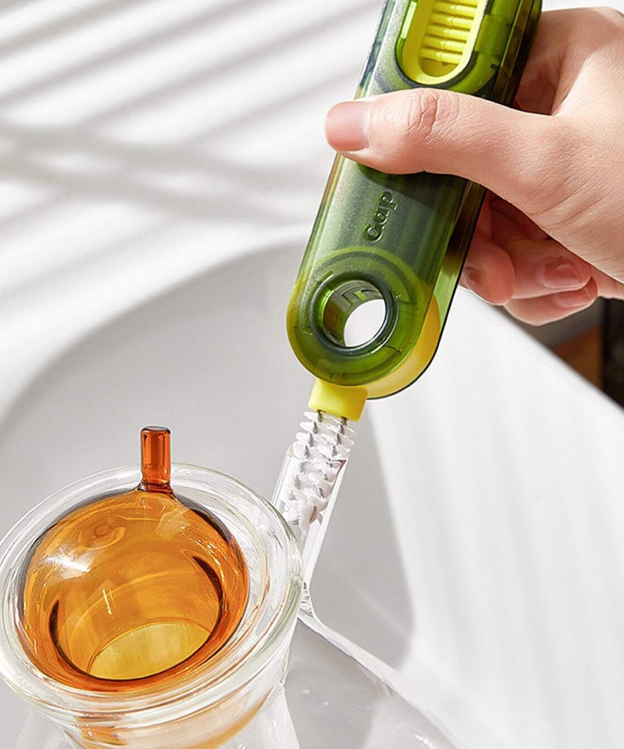 3-in-1 Multifunctional Bottle & Cup Cleaning Brush – Lid & Cover Scrubber for Kitchen (1 Pc)