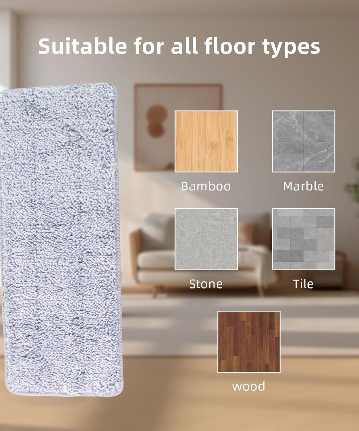 Reusable Microfiber Mop Pad Replacement (1 Pc)