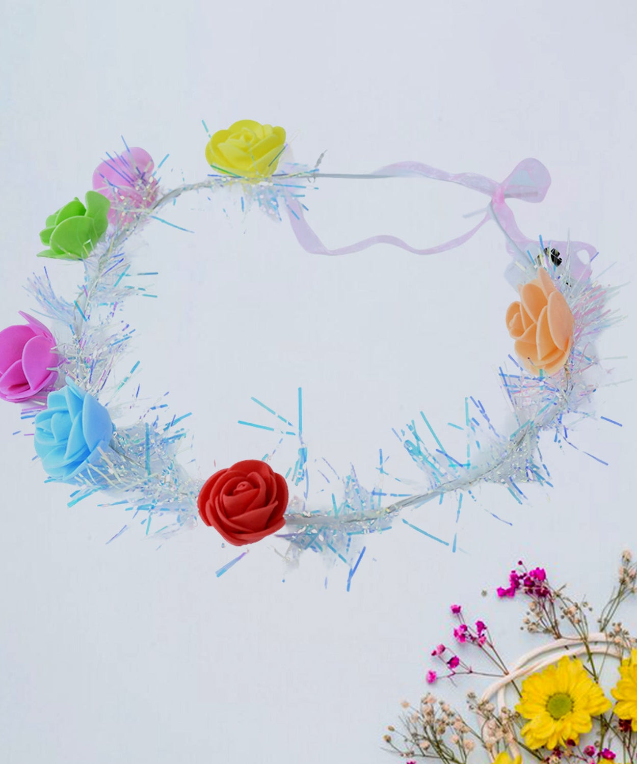 LED Flower Crown Headband – Multicolor Light-Up (1 Pc), Hair accessories