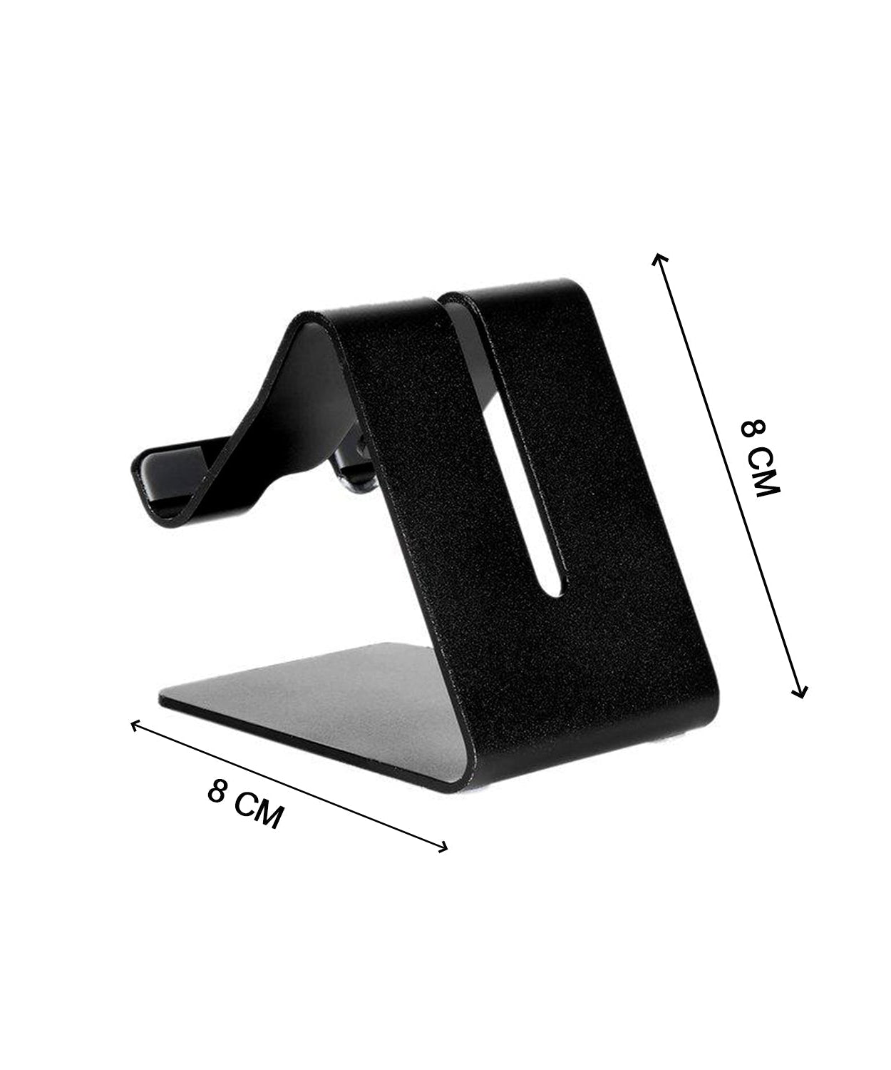 Sleek metal stand for smartphones.