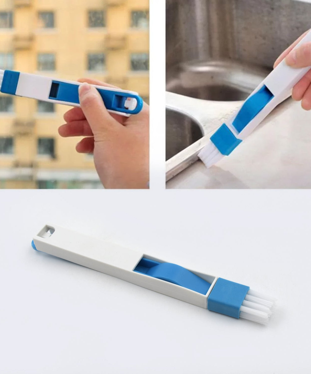 2 in 1 Multi-Function Plastic Window Slot Wardrobe Dust Removal Cleaning Brush