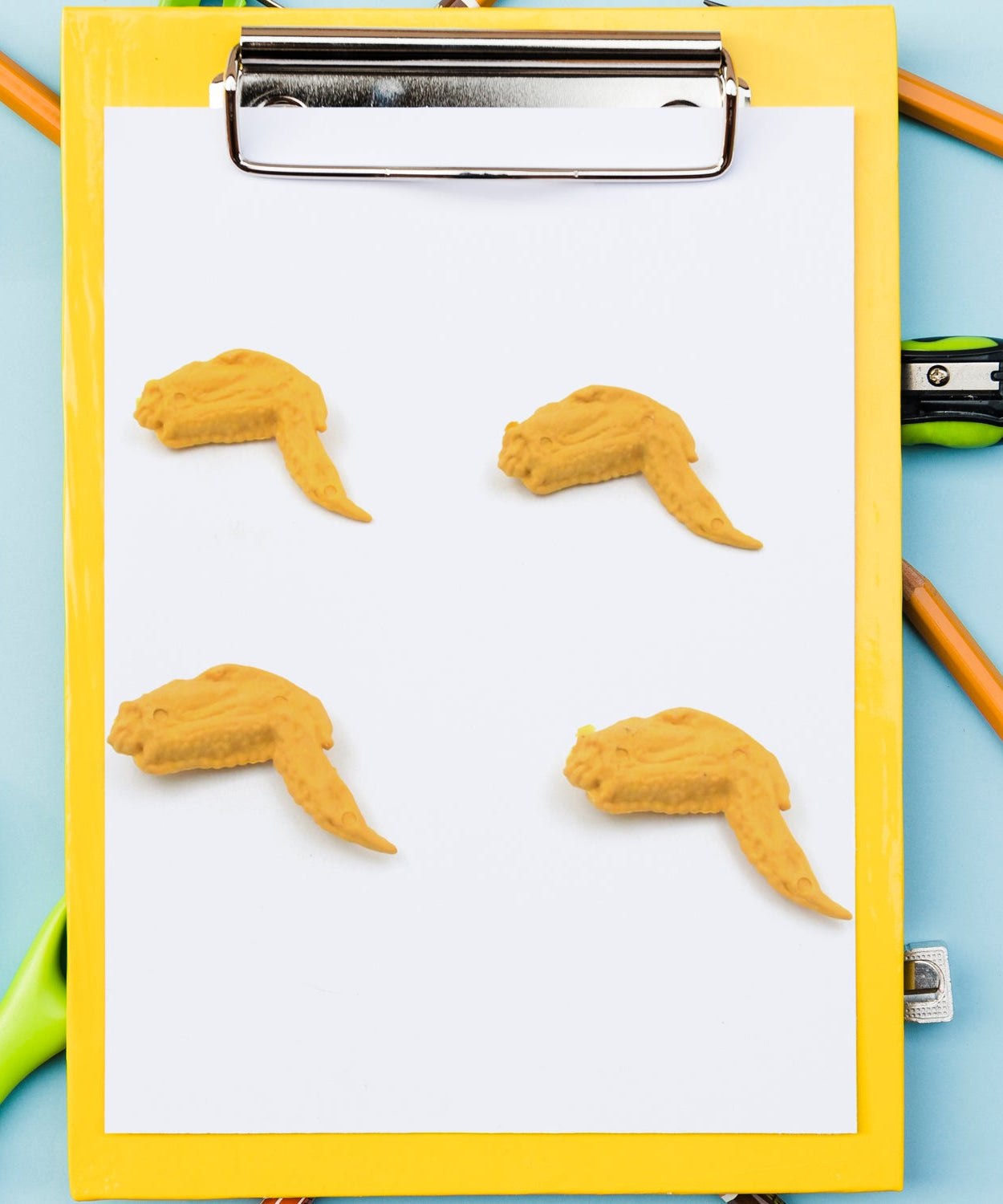 Cute Chicken Wing & Leg Erasers for Kids & Students (8 Pc Set)
