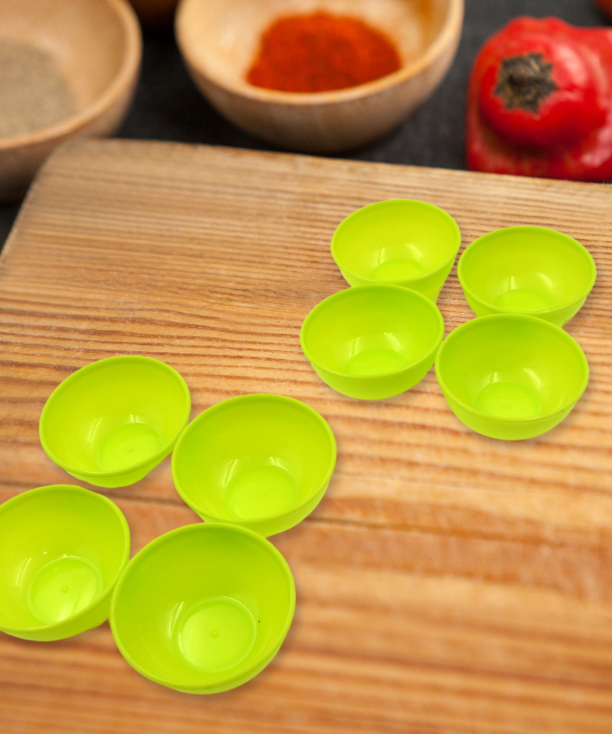 Multipurpose Small Round Plastic Bowl / Katori, Microwave Safe Reusable Lightweight Bowl, Dishwasher Safe Chutney Bowl (8 Pcs Set)