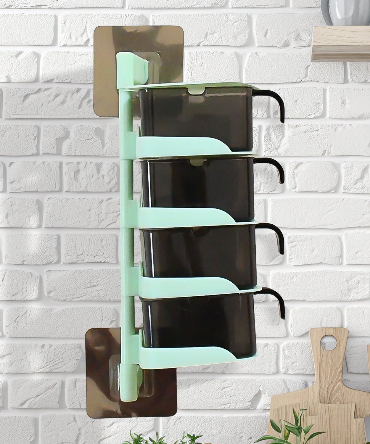 Rotating Spice Jars Vertical Rotatable Seasoning Box 5 Section / Tier With 5 Spoon (1 Set)