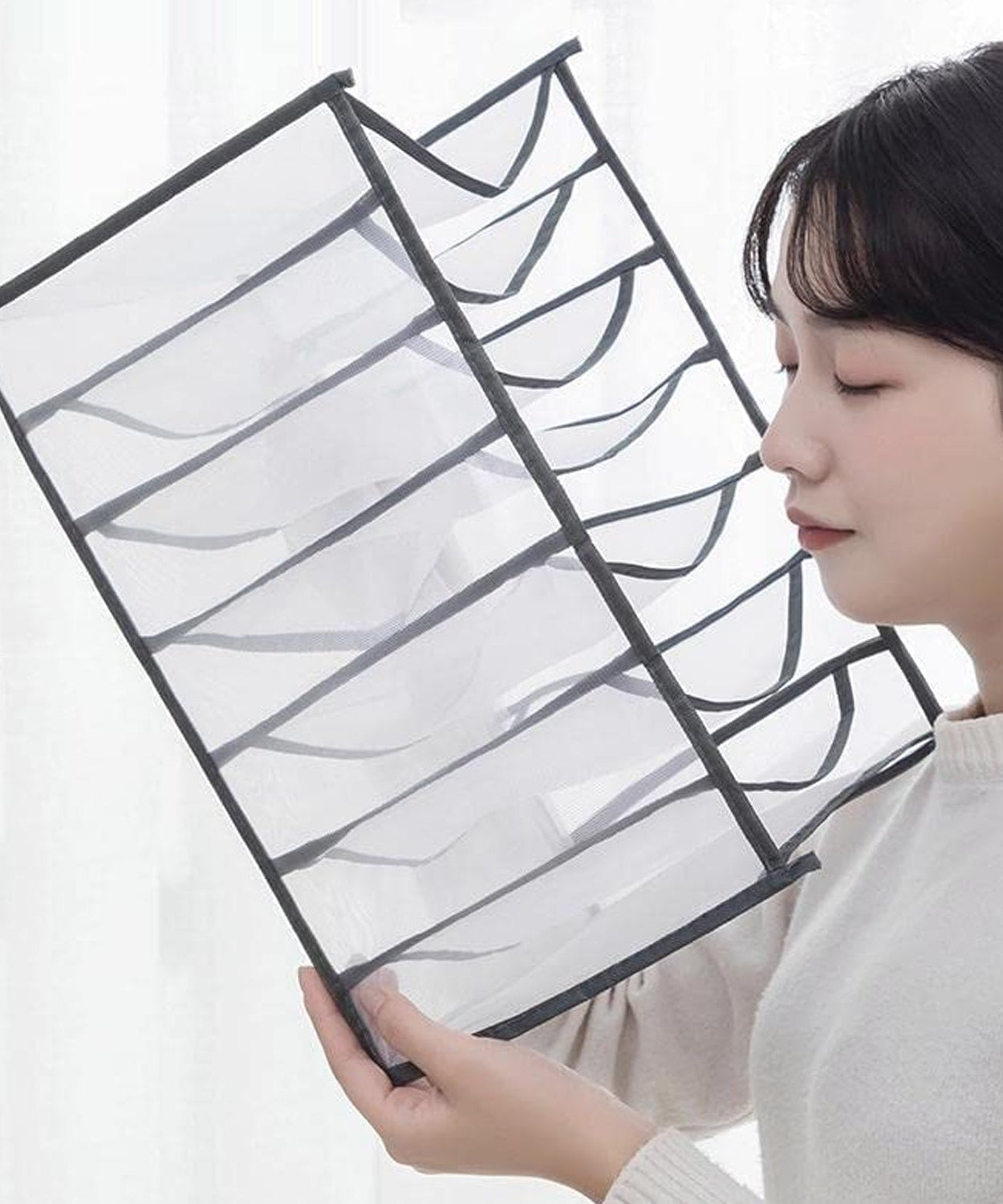 Grid drawer organizer for wardrobe