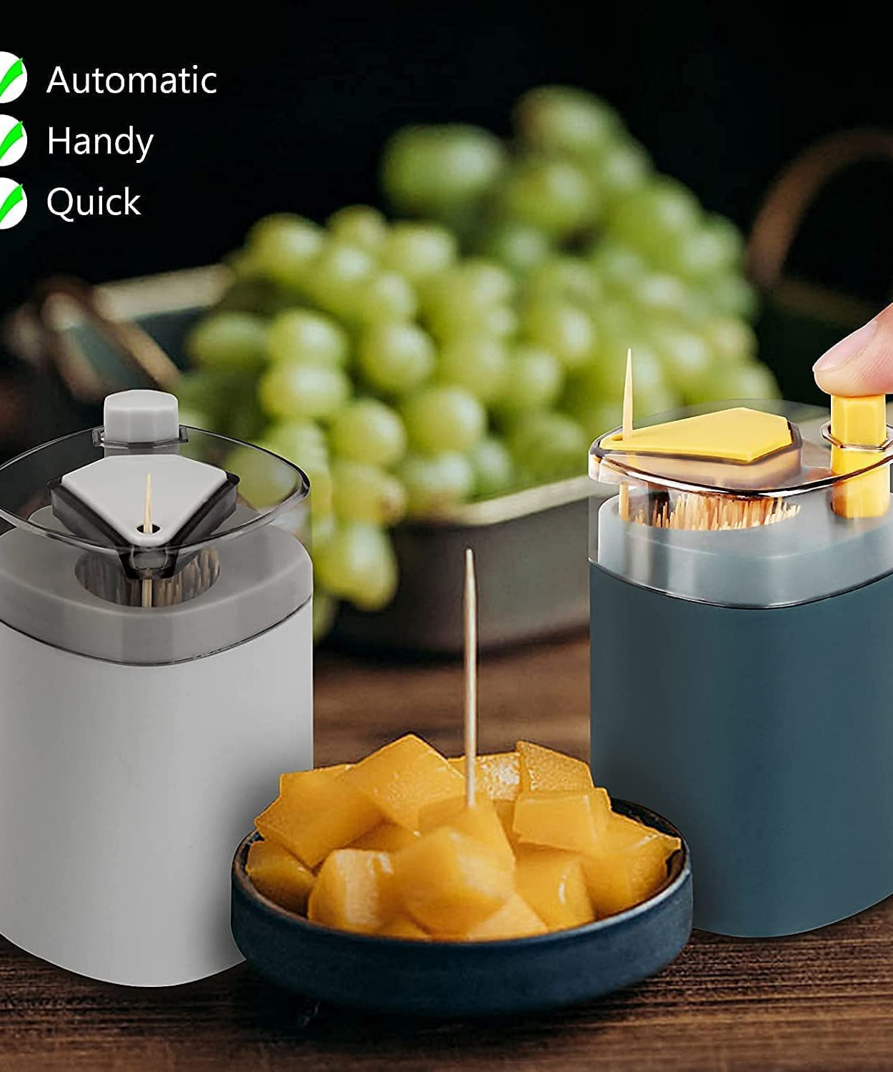 Thickened automatic toothpick holder, -up dispenser for easy access.