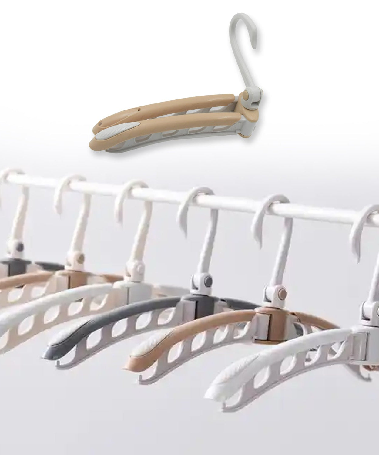 Versatile folding clothes hanger, adjustable and rotatable, perfect for travel