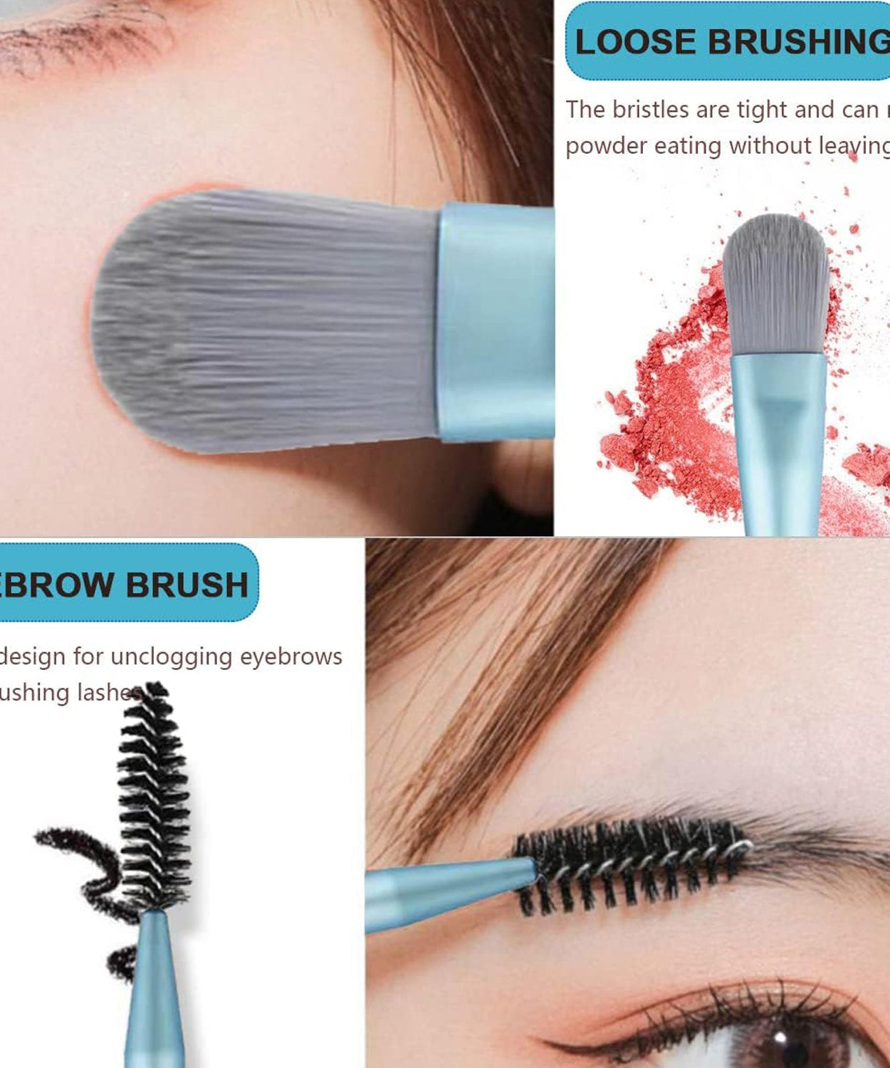 8-Piece Mini Makeup Brush Kit – Portable Premium Synthetic Set with Case (Mix Colors)