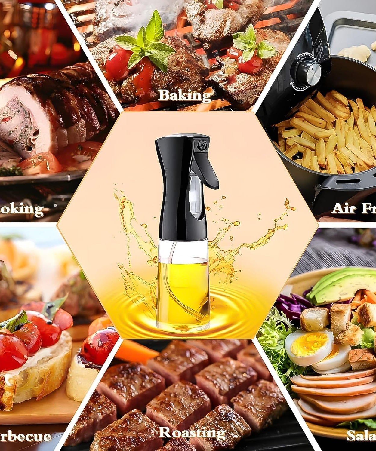 Plastic Oil Spray Bottle with Adjustable Nozzle