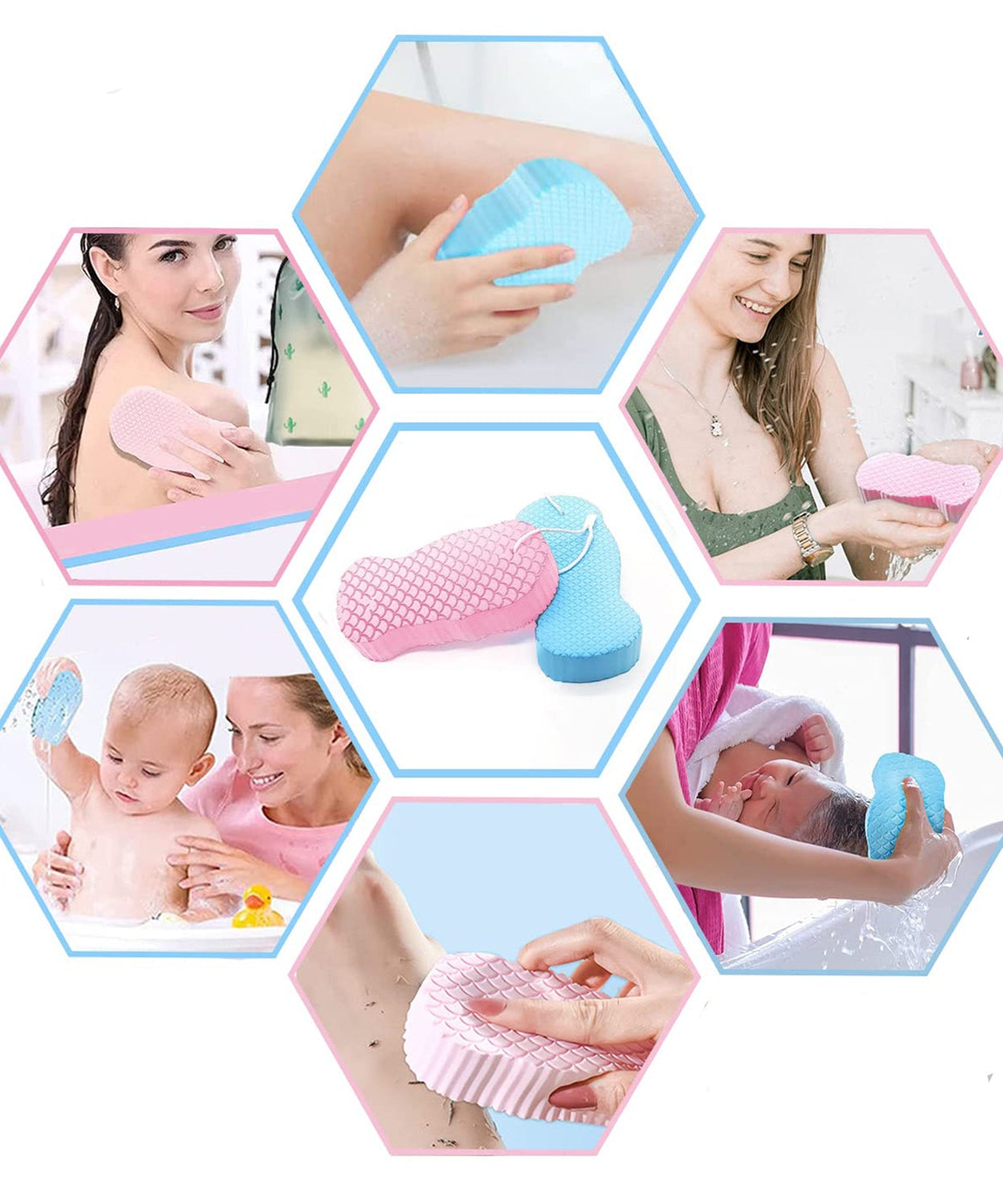 Ultra Soft Exfoliating Sponge | Dead Skin Remover Sponge For Body | Face Scrubber for Women and Men