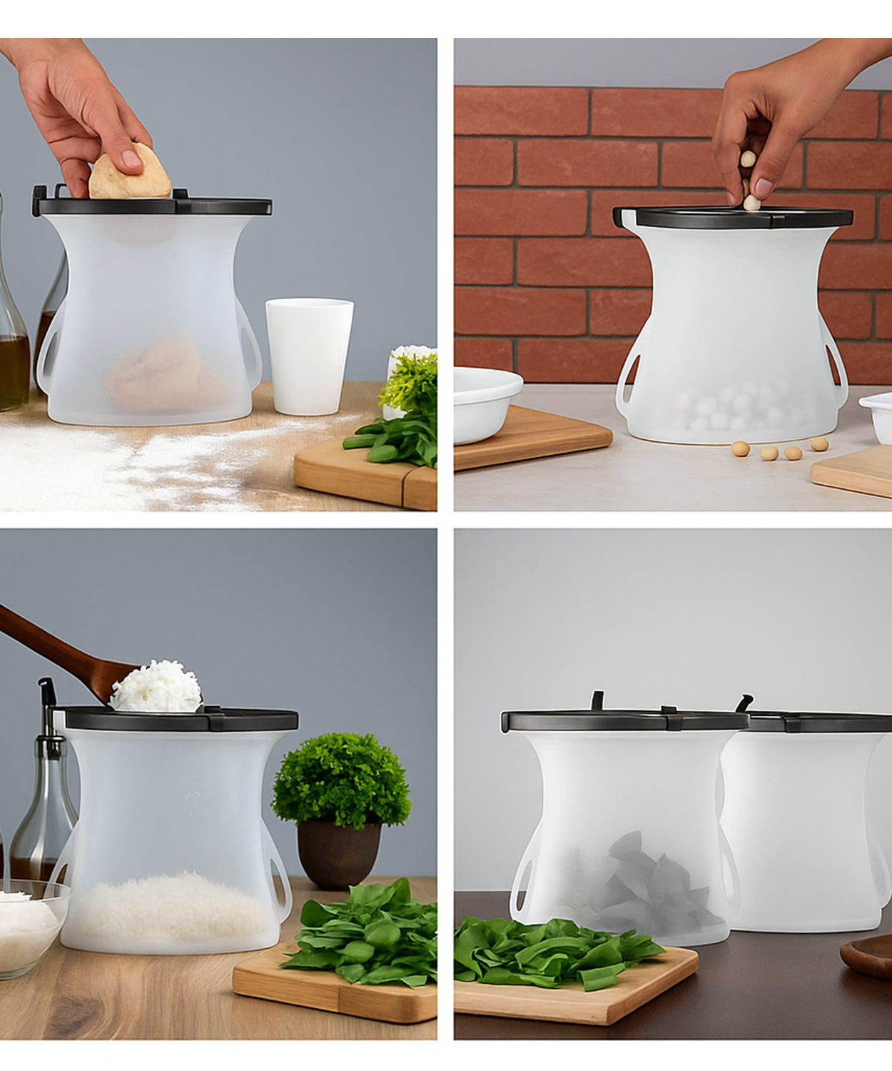 Eco-Friendly Food Storage: Reusable Silicone Bags (3-Pack) - Leakproof & Safe