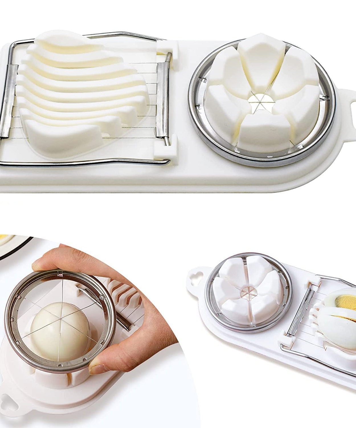 2 In 1 Egg Slicer, Egg Cutter For Hard Boiled Eggs