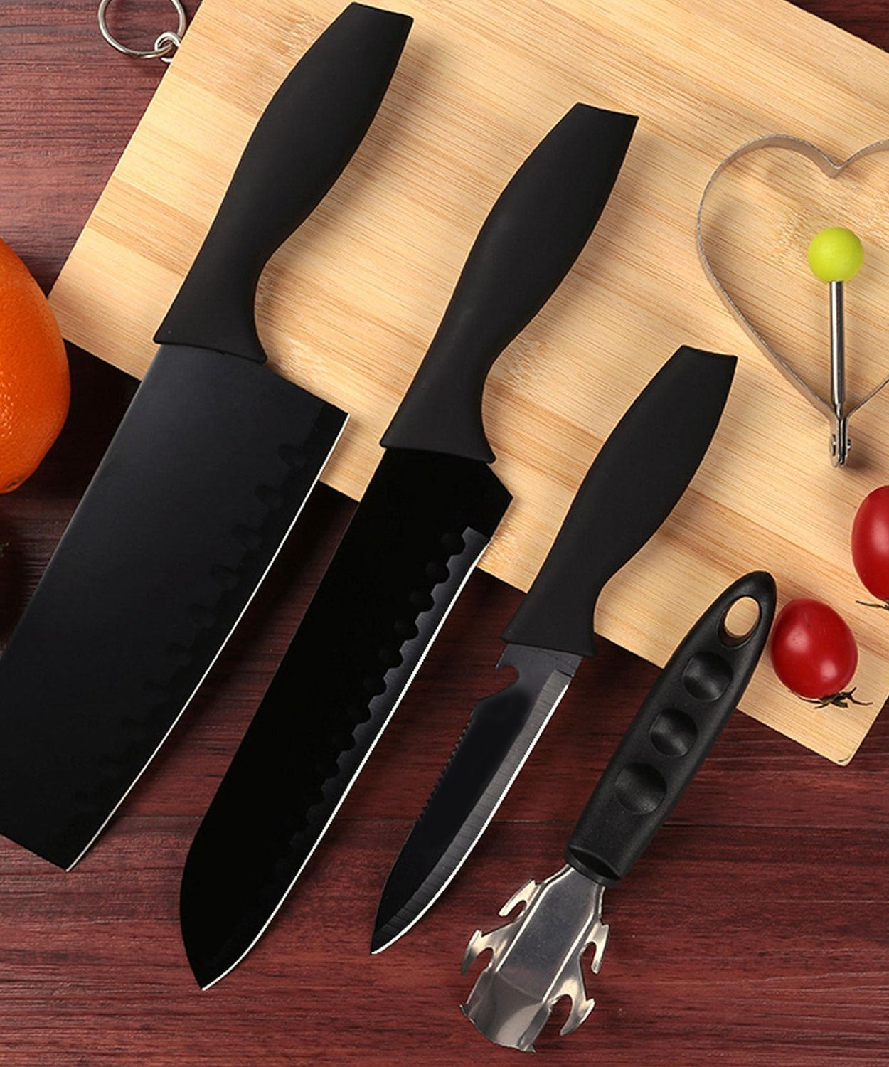Stainless steel kitchen knife set, 5 pieces