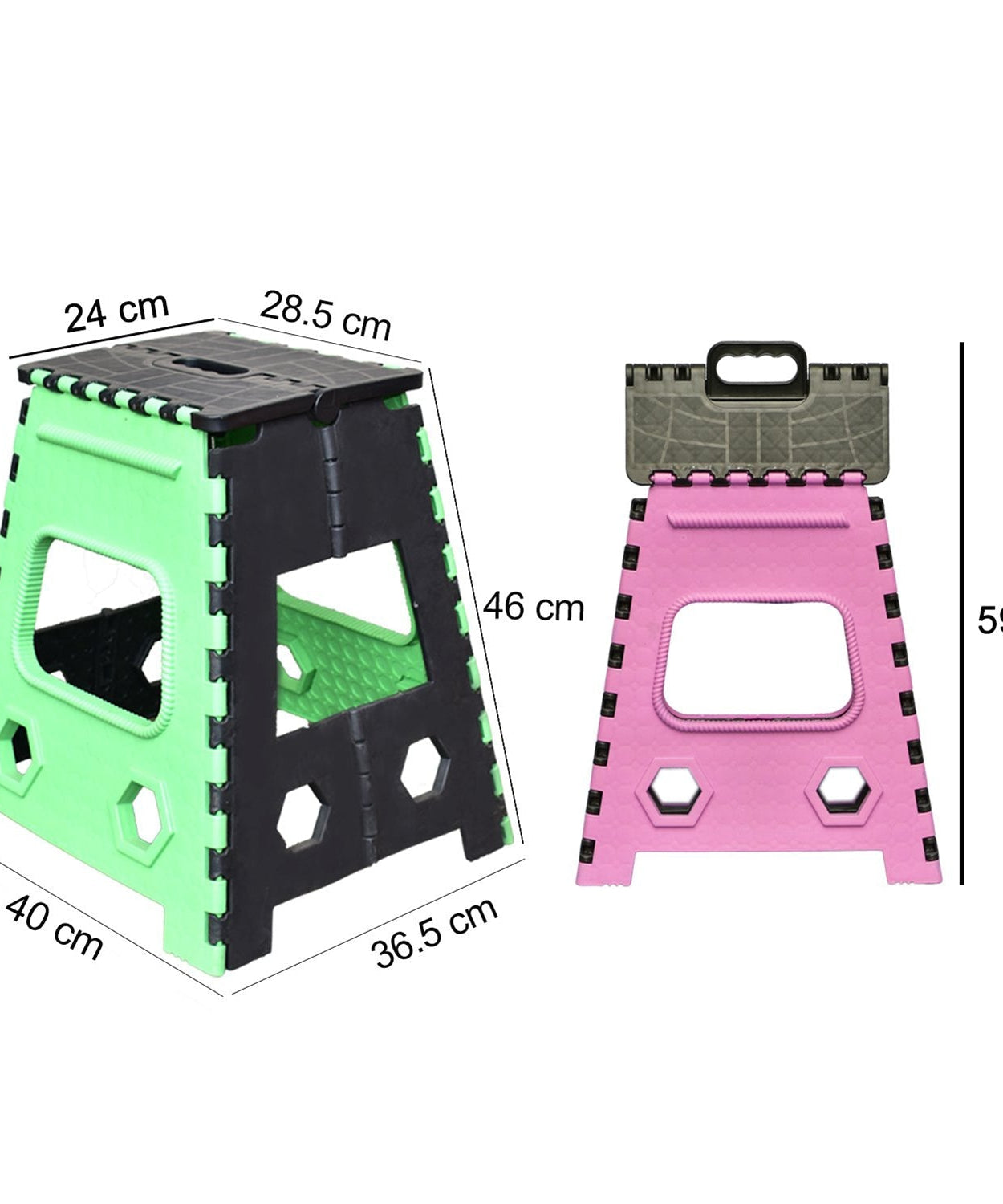 Sturdy 18-inch folding stool for adults and children, ideal for kitchen stepping.