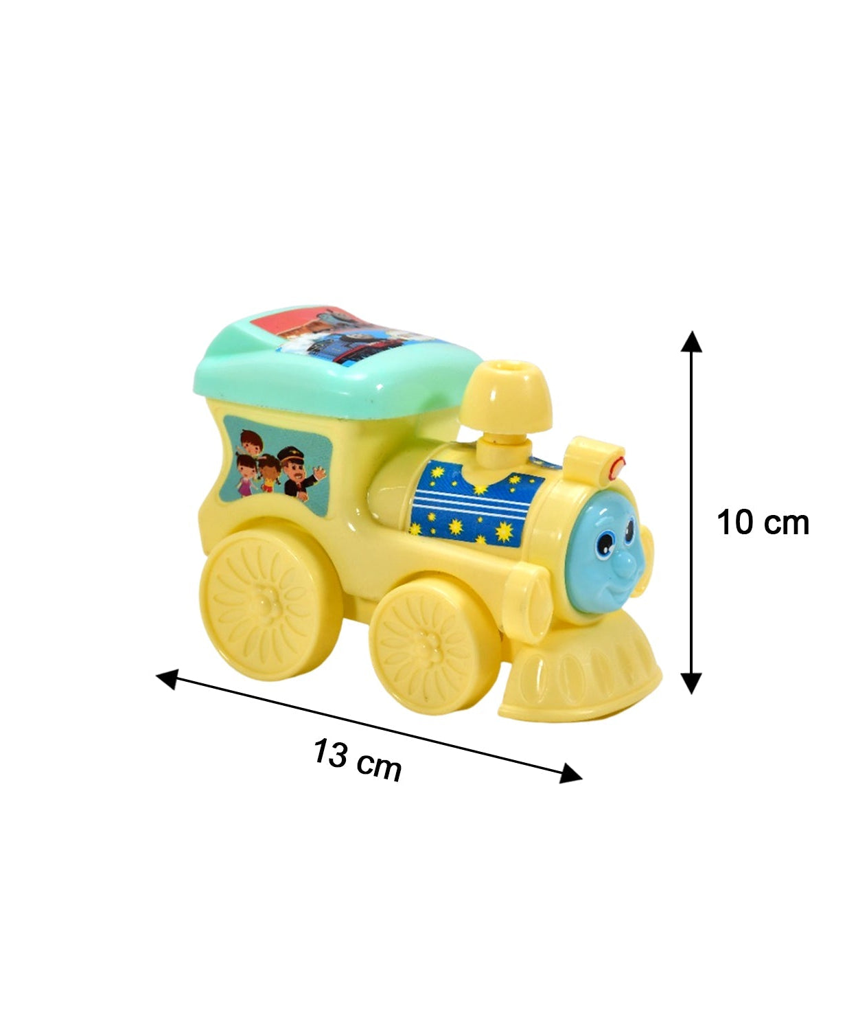 Toy train with pull-rope mechanism.