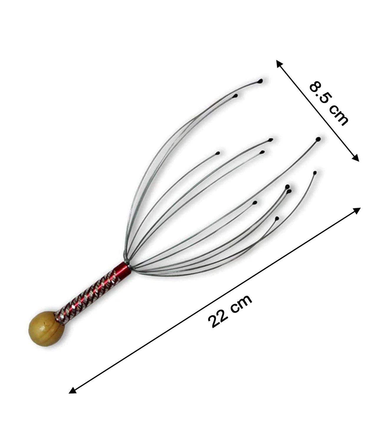 Head massager for stress relief, handheld design for easy use.