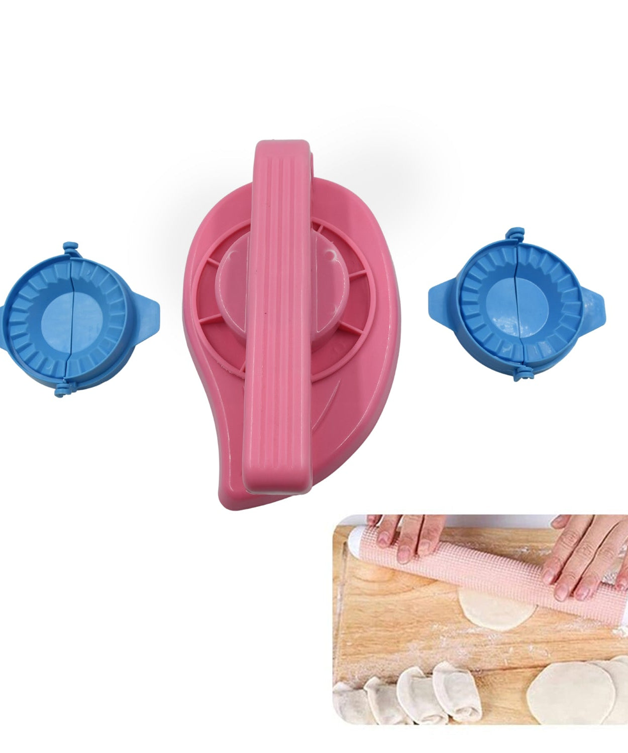 Dumpling and pastry press set, includes molds for gujiya making, high-quality kitchen tools.