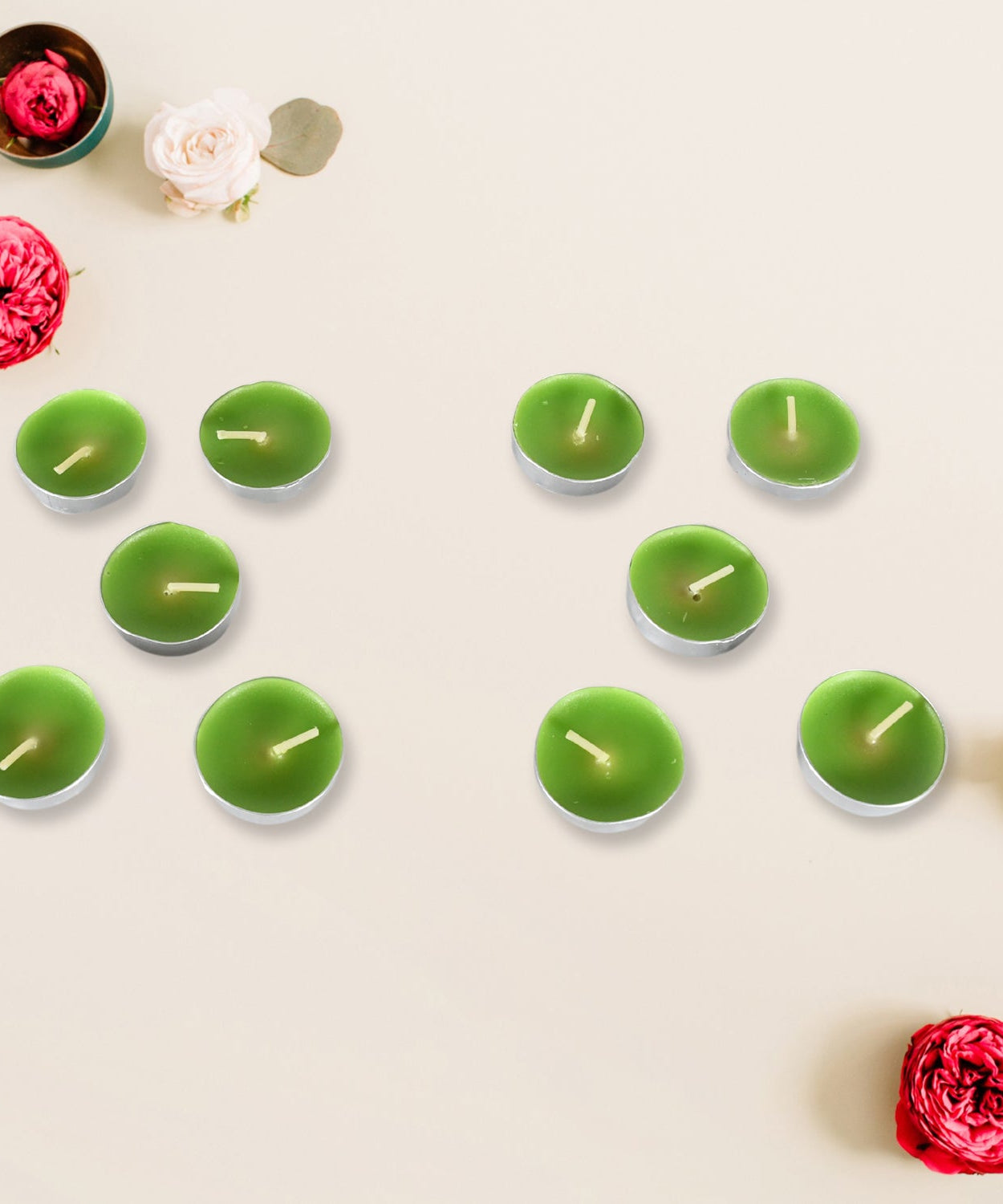 8-9 Hour Unscented Smokeless Candles – For Diwali, Christmas, Weddings, Parties & Mood Dinners, Diwali (10 Pc)