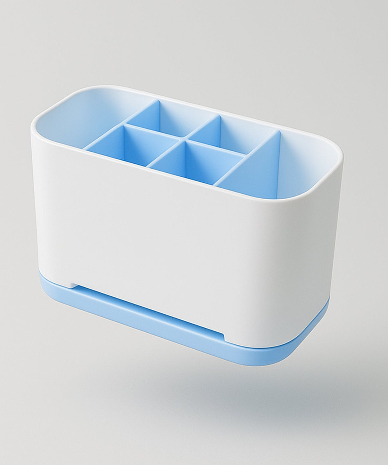 6 Compartment Multi Purpose Organizer Toothbrush Holder Stand Plastic Caddy (1 Pc)