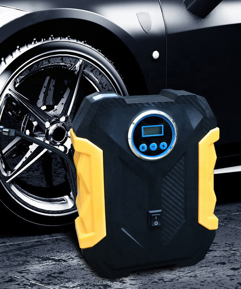 Portable electric air compressor pump for car and bike tyres.