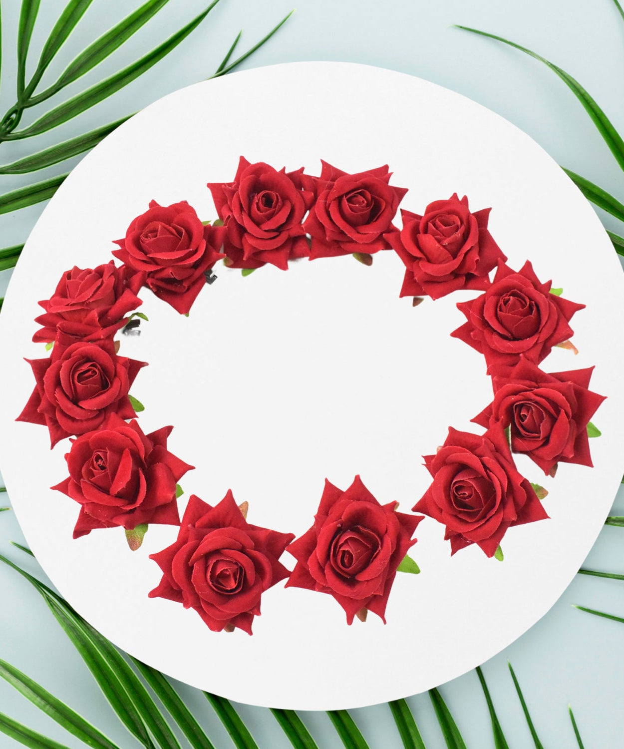 Flower Rose Hair Pin / Clip Velvet Flower Design (12 pcs Set / Red Color Only), Hair accessories