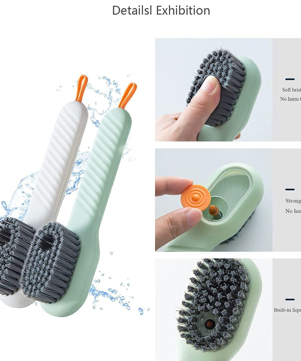 Multifunctional Scrubbing Brush with Liquid / Soap Dispenser, Cleaning Brush with Liquid / Soap Dispenser, Shoe Brush for Cleaning, Cloth Cleaning Brush with Handle Liquid Shoe Brush For Shoe Clothes (1 Pc)