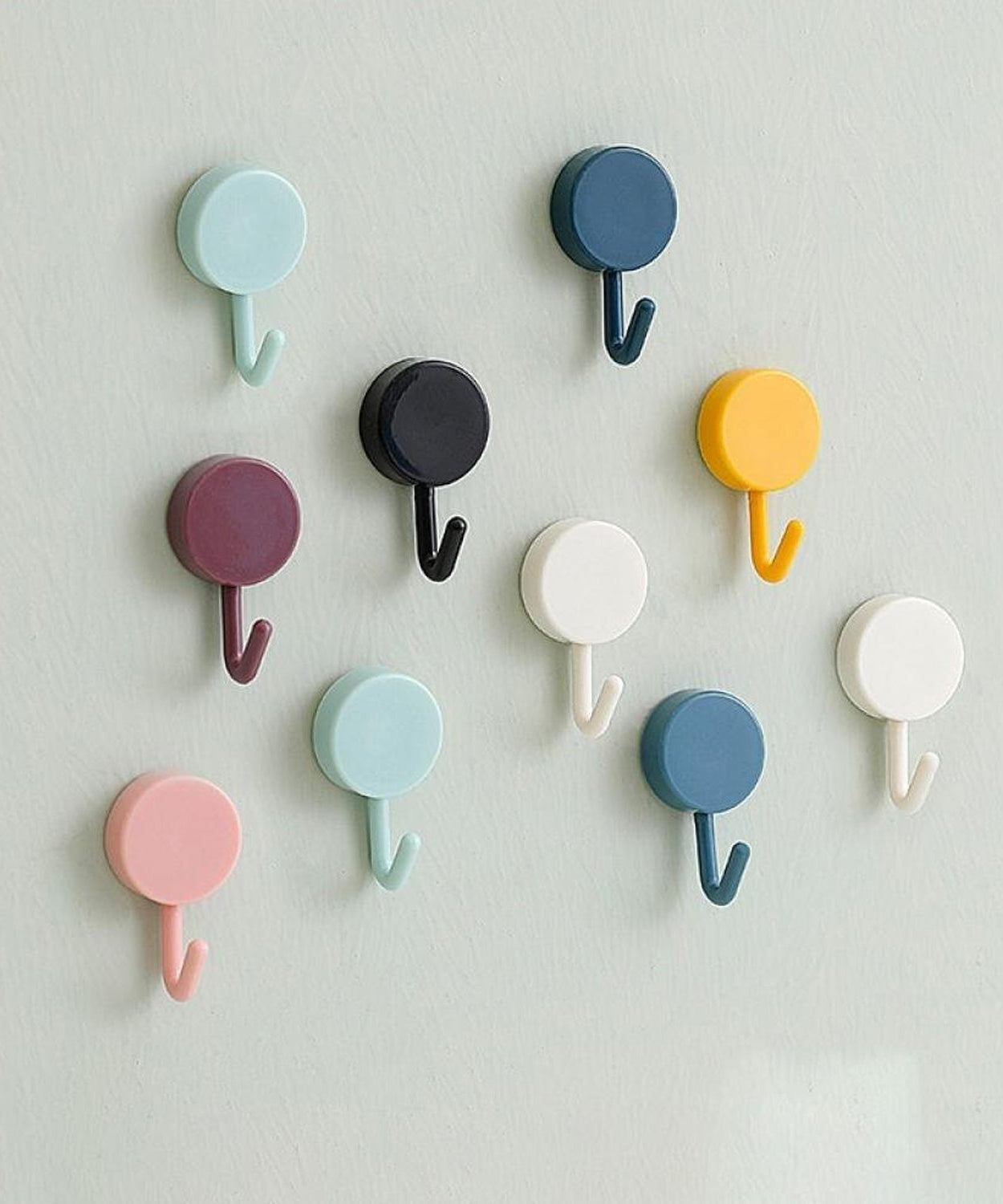 Pack of 10 self-adhesive sticky hooks