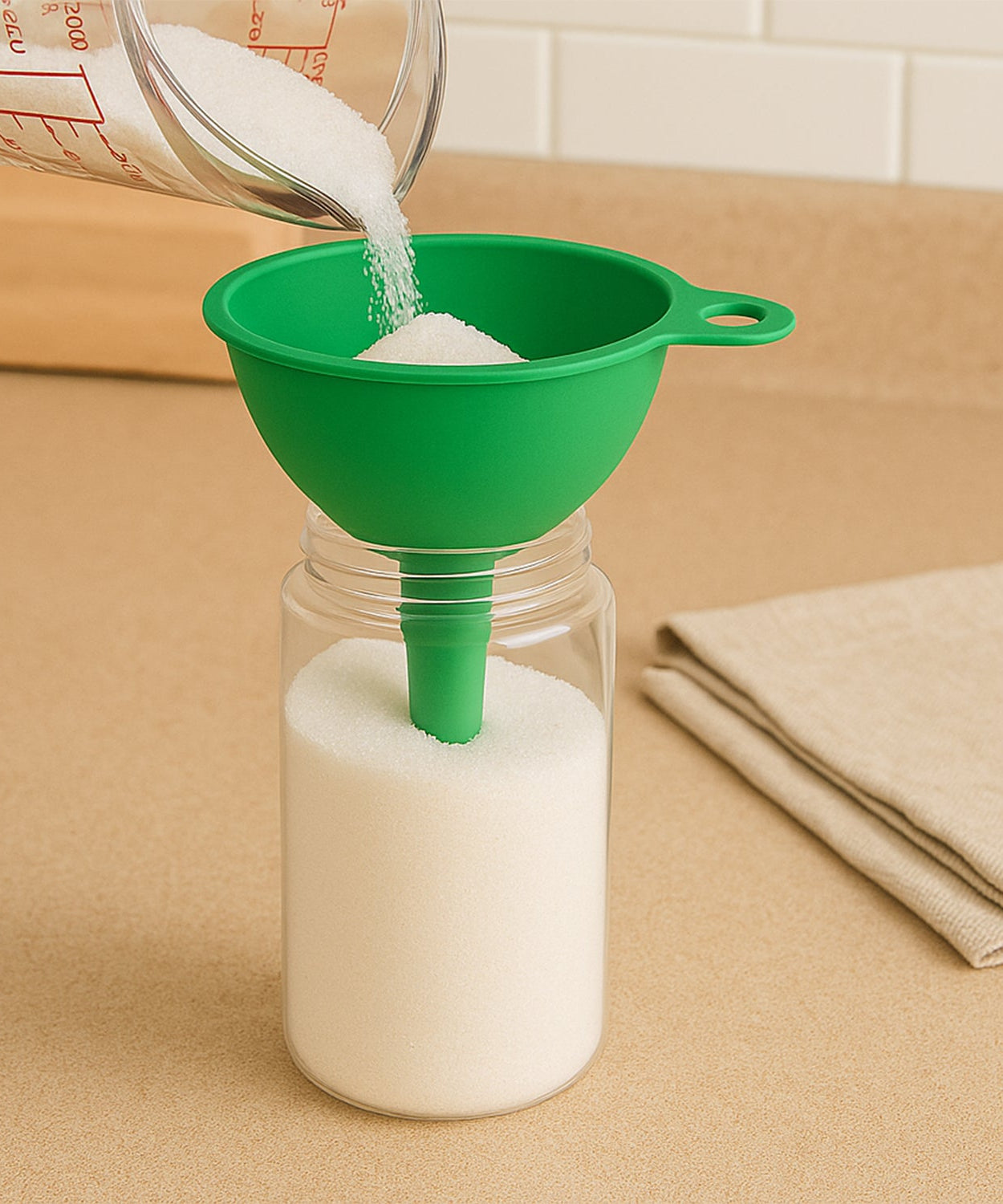 Food-Grade Silicone Funnel: Safe & Easy Transfer for Liquids & Grains (1 Pc)